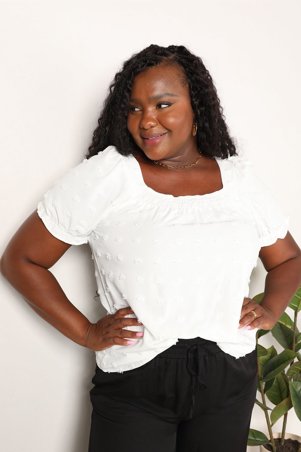 Puff Sleeve Square Neck Blouse
