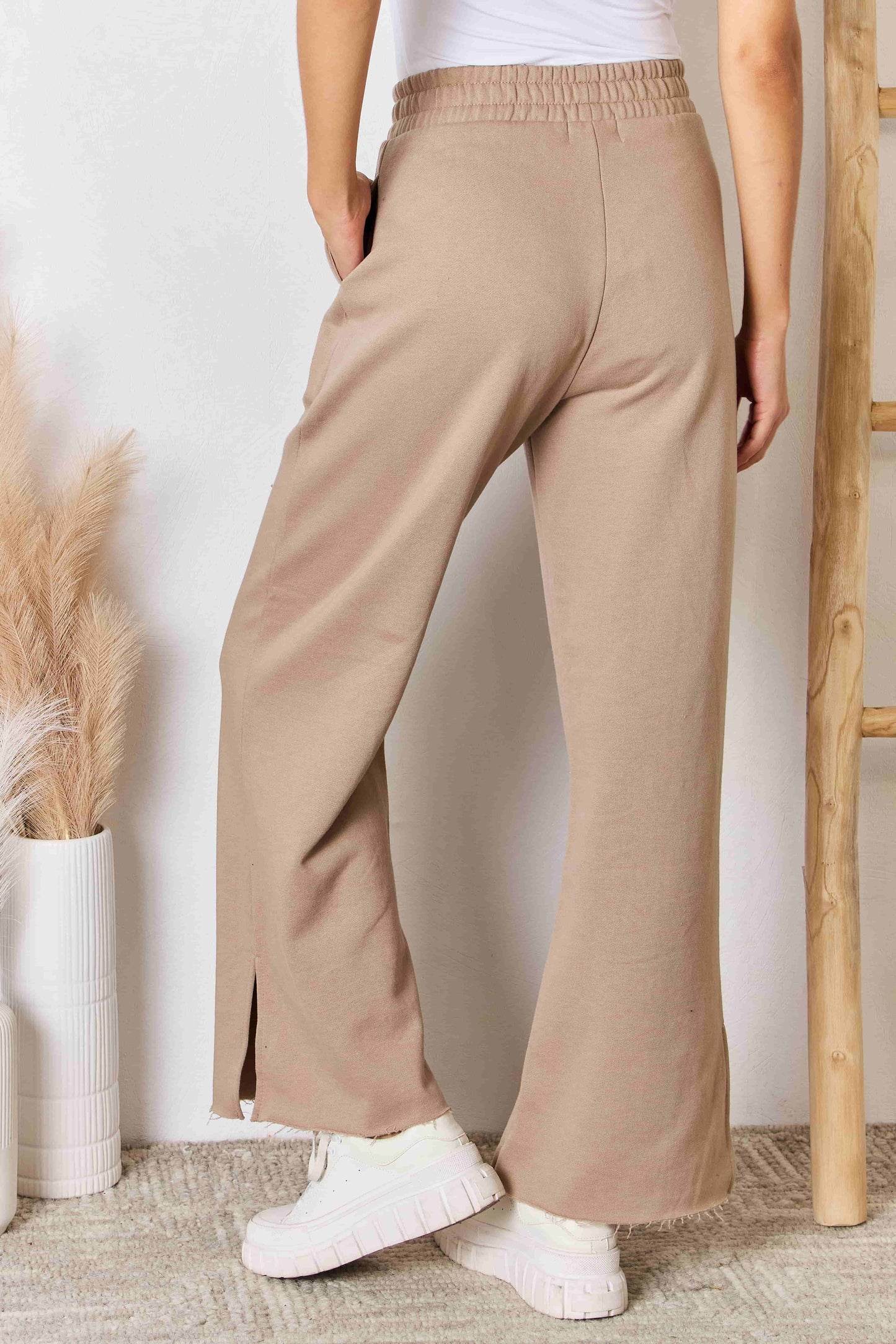 Wide Leg Pants - Sand