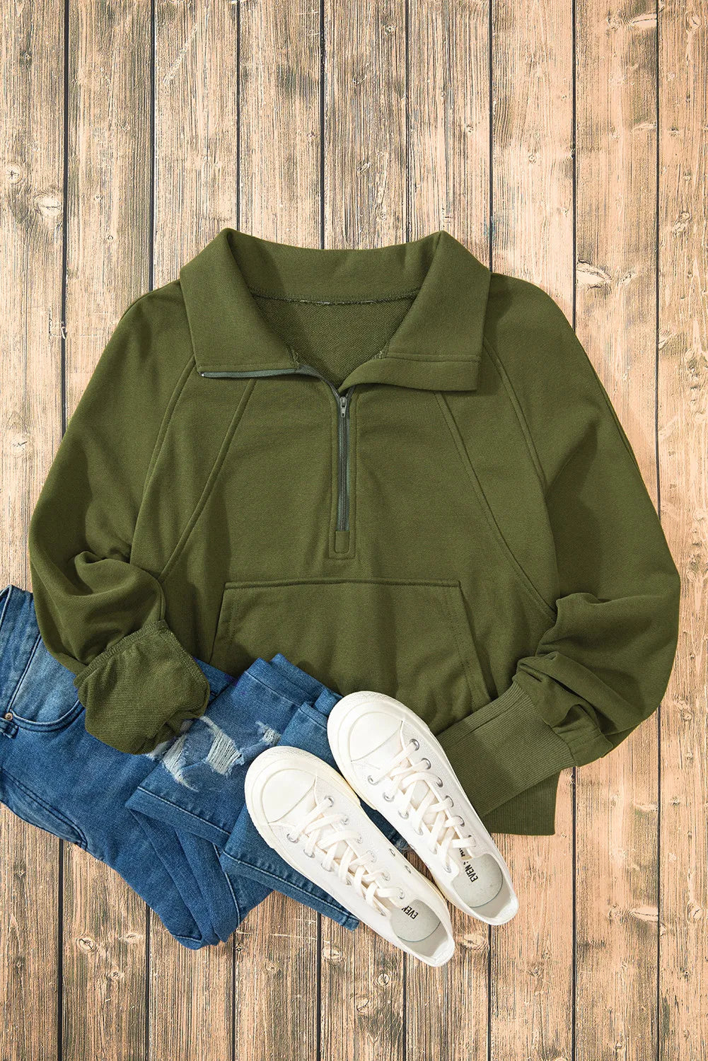 Half Zip Long Sleeve Sweatshirt