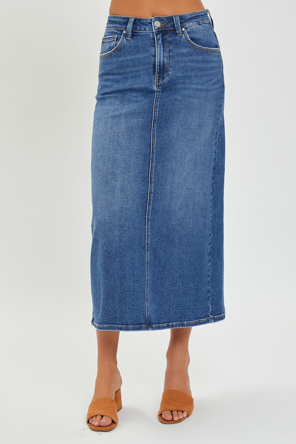 RISEN Back Slit Denim Skirt