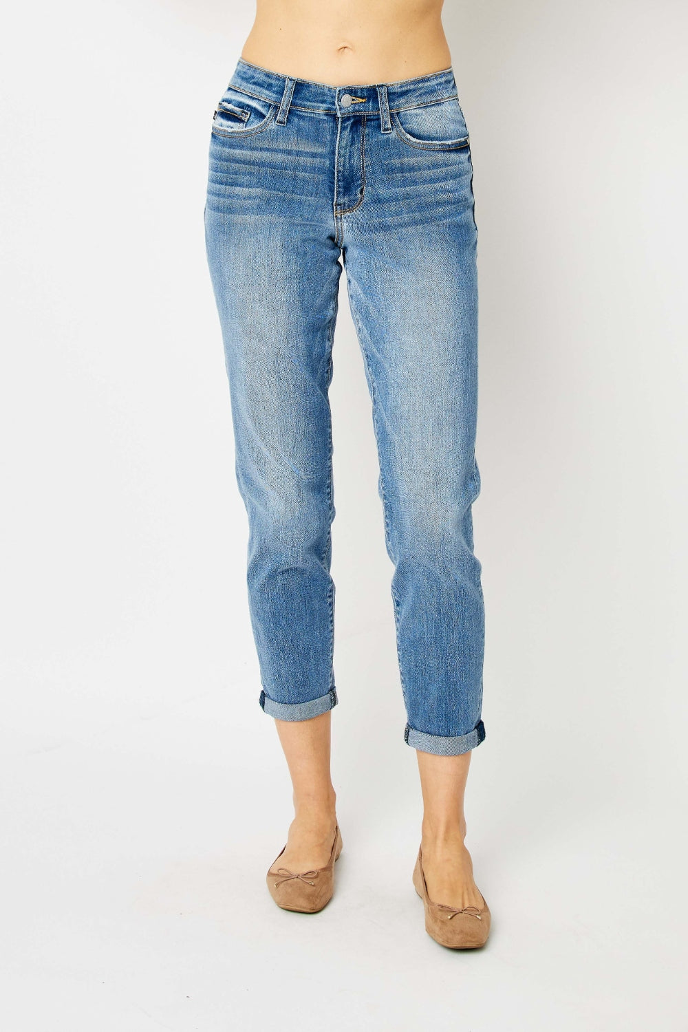 Judy Blue Cuffed Hem Slim Jeans