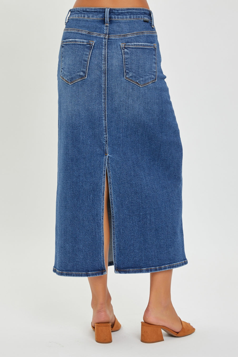 RISEN Back Slit Denim Skirt