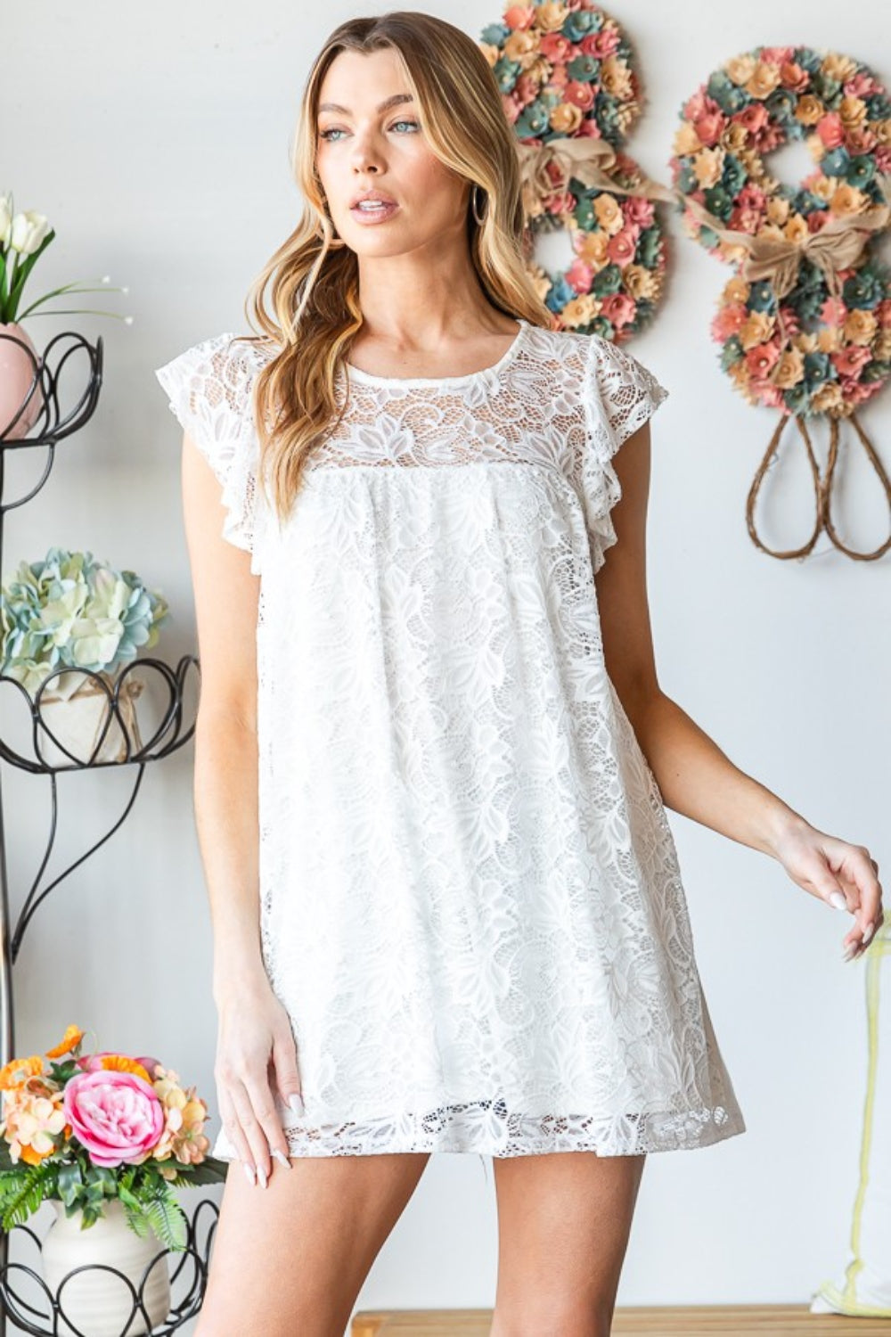 Cap Sleeve Lace Top