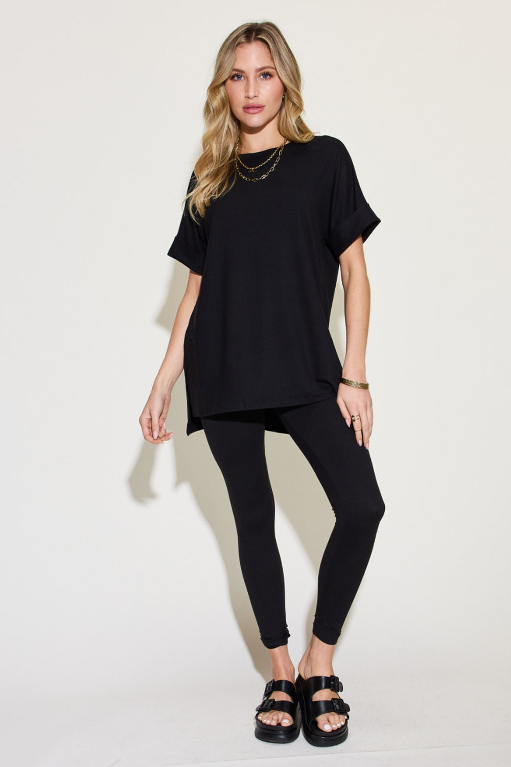 Plus Size T-Shirt and Leggings Lounge Set