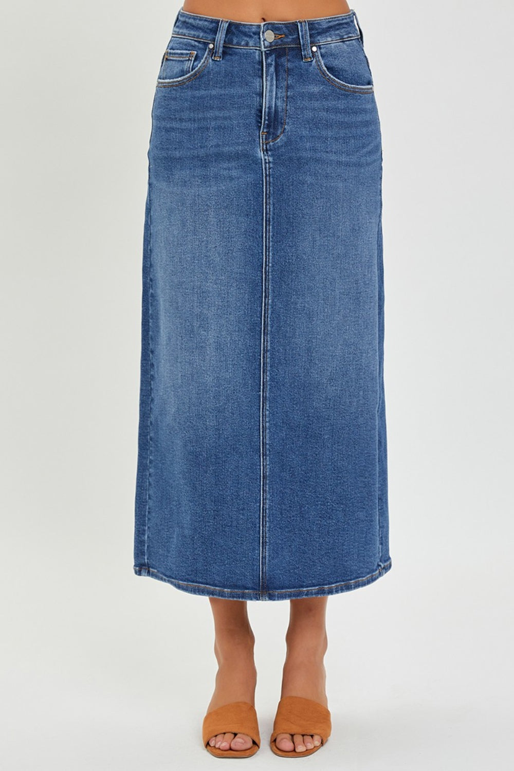 RISEN Back Slit Denim Skirt